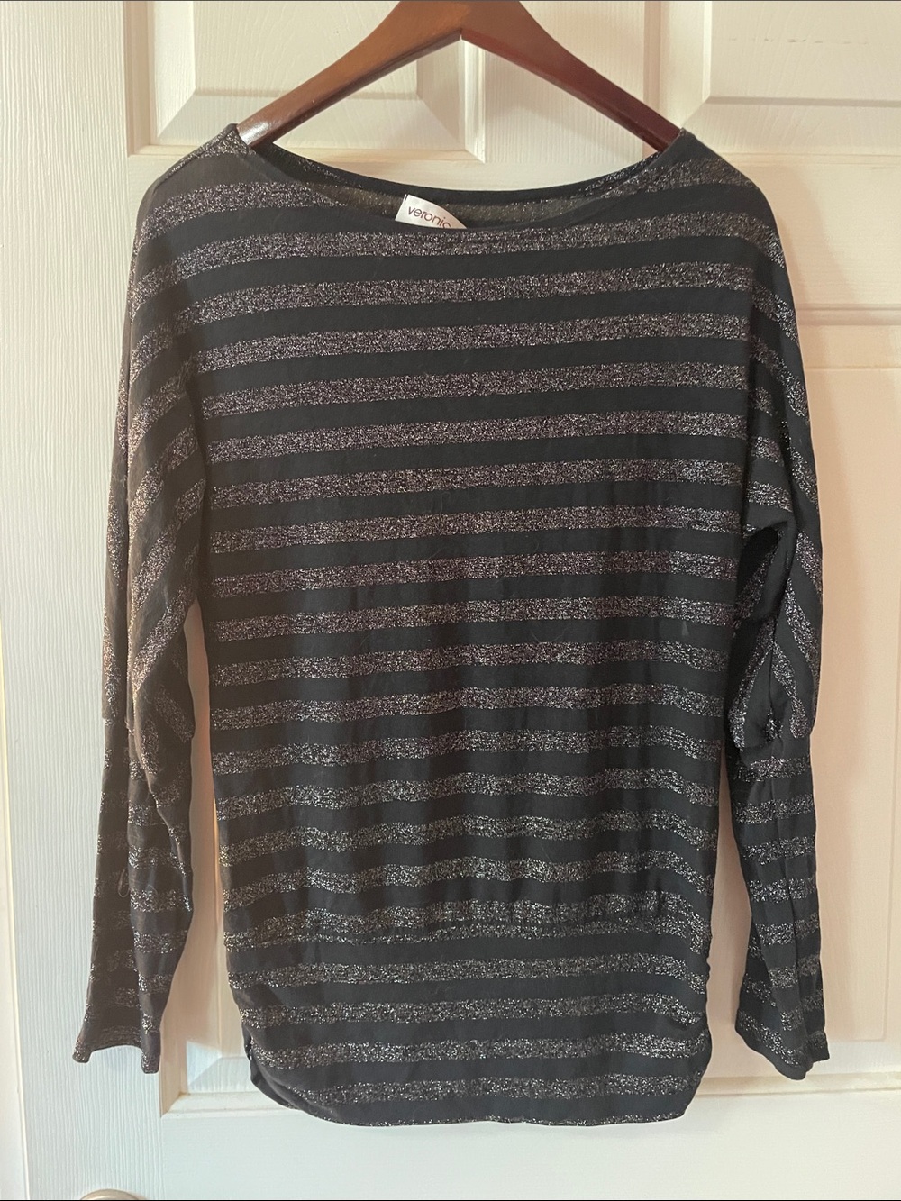 VERONICA M SPARKLE STRIPED SWEATER